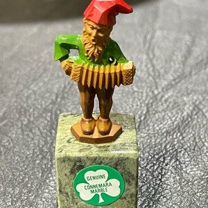 Vintage Connemara Marble Gnome Figurine - Red Hat Green Jacket
